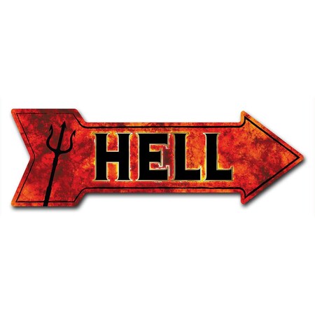Hell Arrow Decal Funny Home Decor 24in Wide